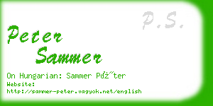 peter sammer business card